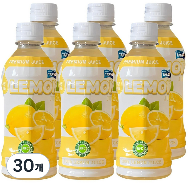 탄도 NFC 레몬 주스 100%, 350ml, 30개
