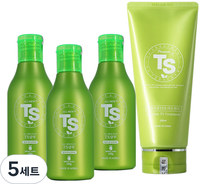 티에스 올뉴플러스 TS 샴푸 100g x 3p + 프리미엄 TS 트리트먼트 200ml, 5세트