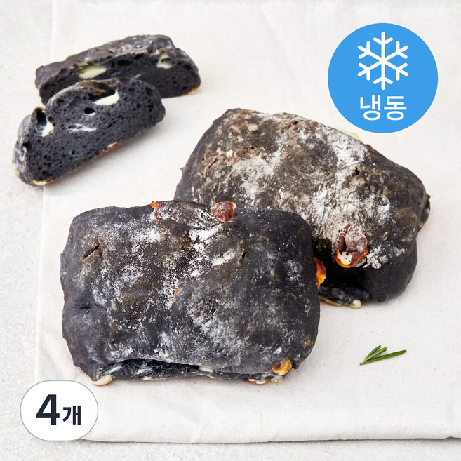 바비브레드 먹물 치즈 치아바타 (냉동), 300g, 4개