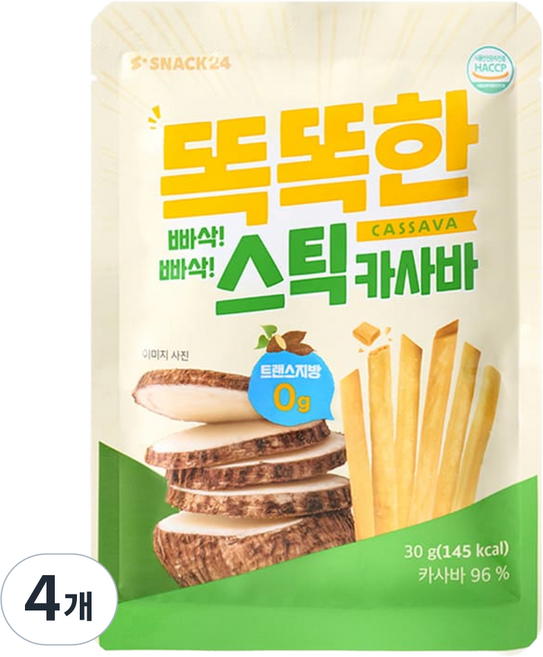 스낵24 똑똑한스틱 카사바스틱, 4개, 30g