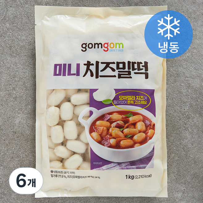 곰곰 미니 치즈밀떡 (냉동), 1kg, 1개입, 6개