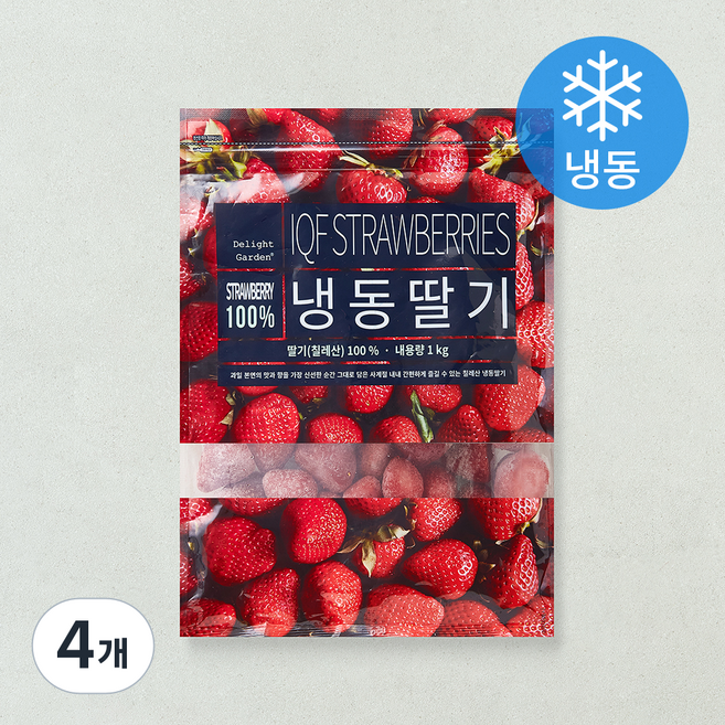 딜라잇가든 칠레산 딸기 (냉동), 4개, 1kg