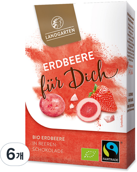 랜드가르텐 유기농 스트로베리 초콜릿 포유, 90g, 6개