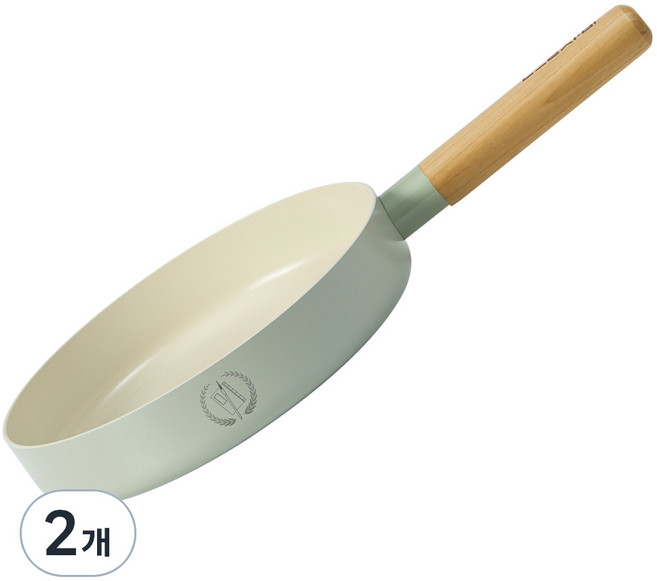 닥터하우스 인덕션 돌잔치 세라믹 프라이팬 그린 연필, 24cm, 2개