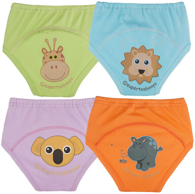아가짱 유아용 동물친구 배변훈련팬티 4종 세트, A, 1세트