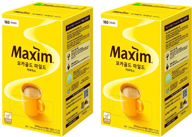 맥심 모카골드 마일드 커피믹스, 12g, 160개입, 2개