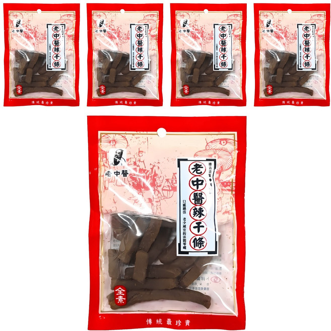 老中醫 辣干條, 80g, 5包