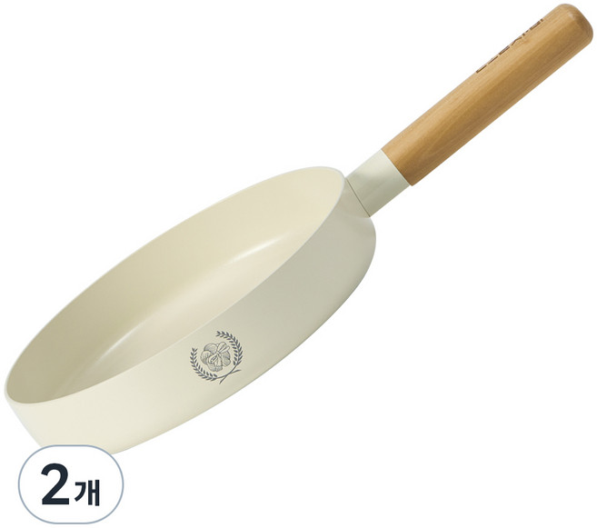 닥터하우스 인덕션 돌잔치 세라믹 프라이팬 크림 실타래, 2개, 24cm