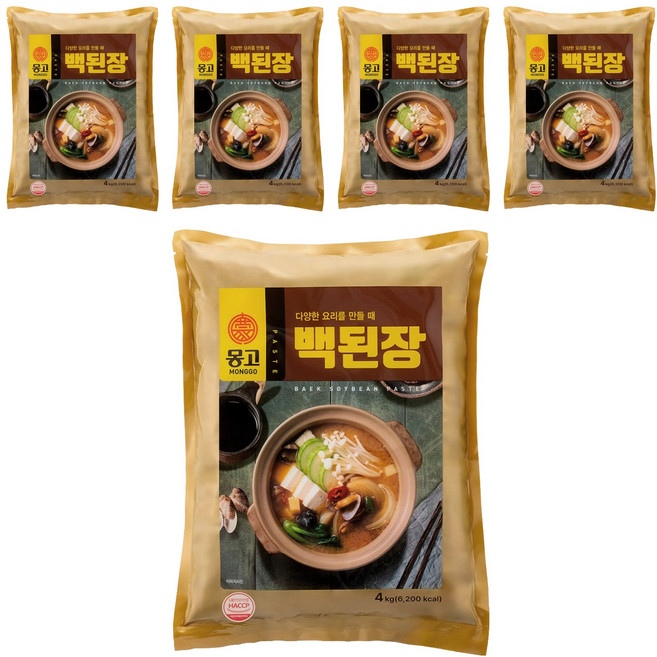 몽고식품 백된장, 4kg, 5개