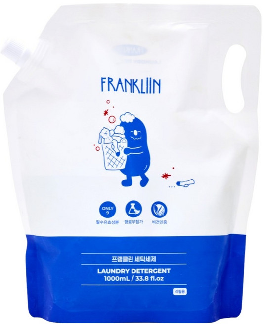 FRANKLIIN 유아용 세탁세제 리필, 1L, 1개