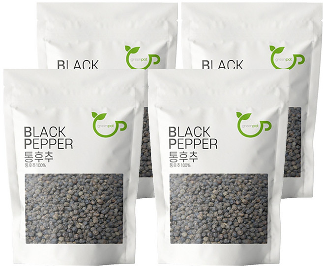 그린팟 통 흑후추 리필용, 200g, 4개