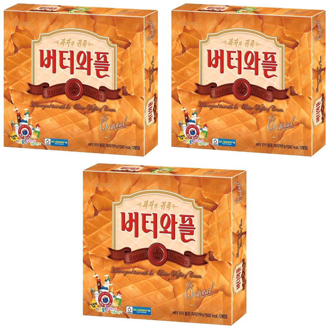 크라운 버터와플, 316g, 3개