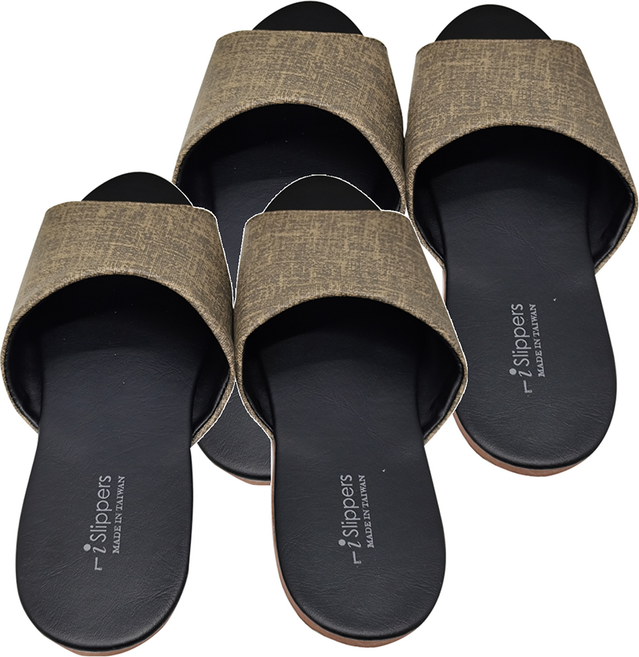 TAIWAN SLIPPER 台灣犀利趴 純色 皮質室內拖鞋, 爵士咖, 2雙
