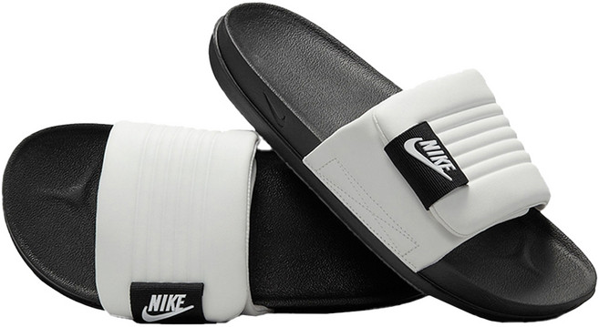 NIKE 耐吉 男款 OFFCOURT ADJUST SLIDE 拖鞋, 25cm, 黑色 + 白色