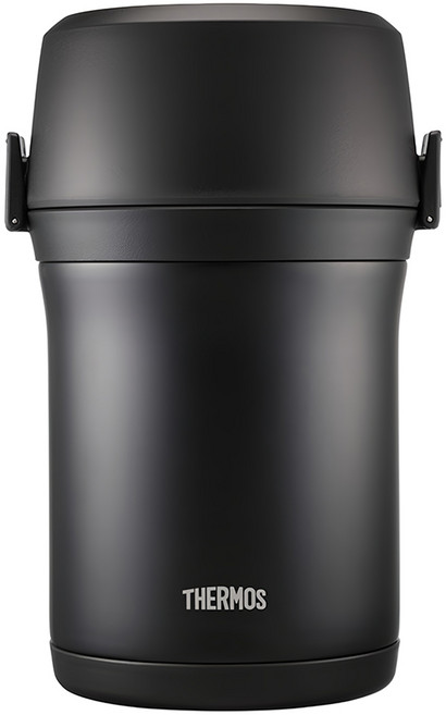 써모스 일체형 대용량 보온도시락 + 보온백 + 수저 세트, 클래식블랙, 1개