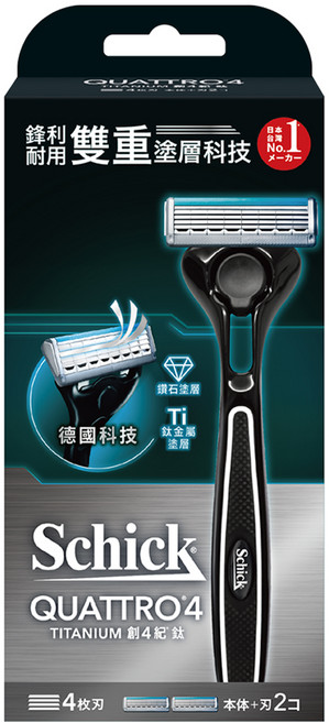 Schick 舒適牌 創4紀鈦型男刮鬍刀架, 1組, 1組