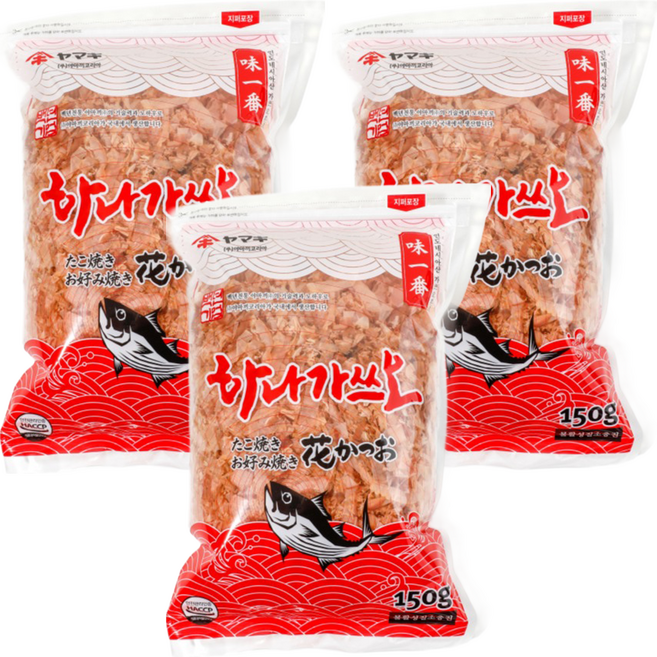 야마끼 하나 가쓰오부시 토핑용 앤 육수용, 150g, 3개