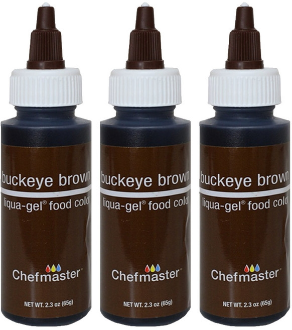 셰프마스터 리쿠아젤 식용색소 버크아이브라운, 65g, 3개