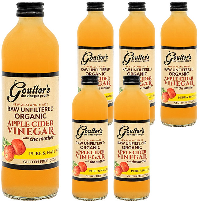 goulter's Vinegar 紐西蘭有機蘋果醋 未過濾, 350ml, 6瓶
