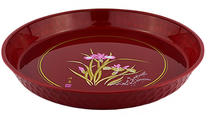 蘭花茶盤, 紅色, 1個