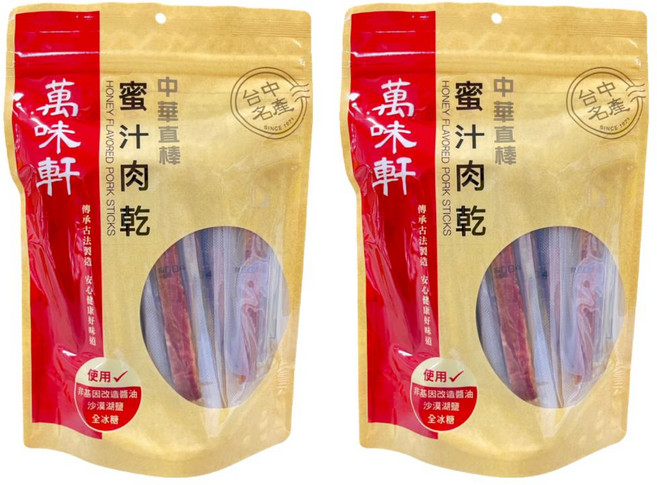 萬味軒 中華直棒蜜汁肉乾, 330g, 2包