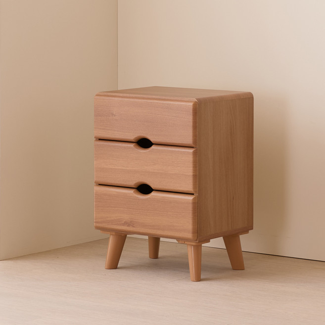JD FURNITURE 高級三層抽屜式床頭櫃, 相思木色