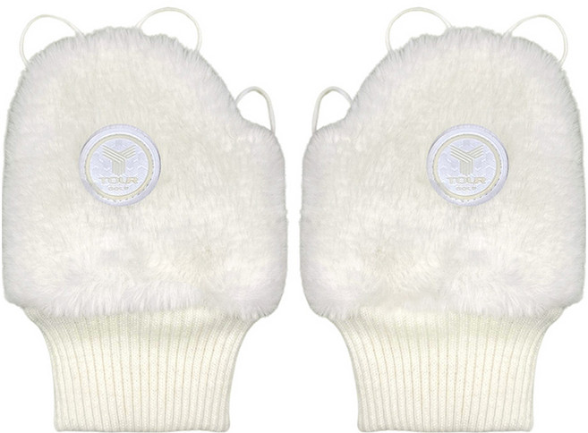 투어골프 여성용 울트라히트 겨울용 방한 골프 핸드워머 양손용, 아이보리, 1개
