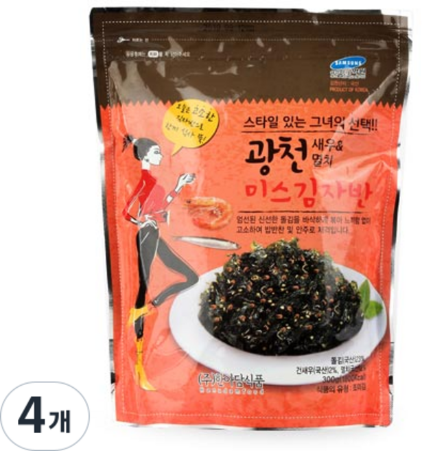 광천 새우&멸치 미스 김자반, 300g, 4개
