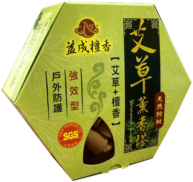 益成檀香 艾草薰香塔 SGS檢驗合格, 艾草 + 檀香, 1盒