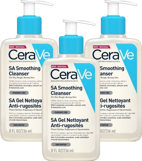CeraVe 適樂膚 水楊酸煥膚淨嫩潔膚露, 236ml, 3瓶
