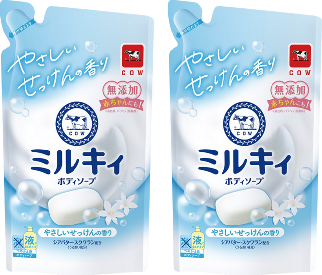 Milky Bodysoap 台灣公司貨 牛乳精華沐浴乳 補充包 清新皂香, 360ml, 2包