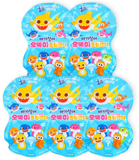 태양생활건강 핑크퐁 아기상어 오뚝이 플립캔디 랜덤발송, 자일리톨, 5개, 20g
