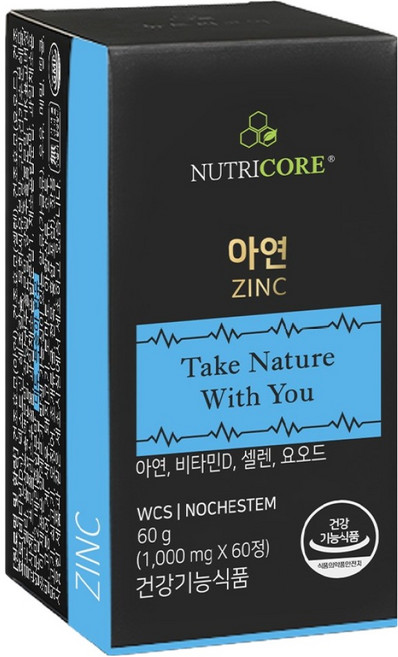 뉴트리코어 아연, 60정, 1개
