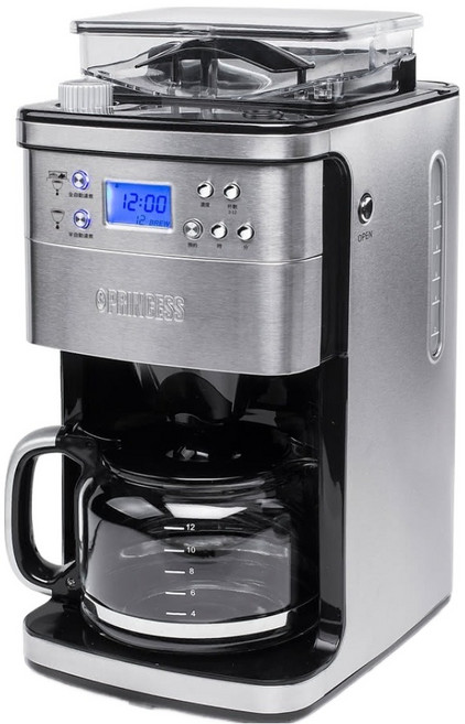 PRINCESS 荷蘭公主 全自動智慧型美式研磨咖啡機 圓錐式磨盤 多檔位研磨粗細設定 數位式LCD操作介面 24小時預約計時功能 1.5L咖啡玻璃壺, 249406