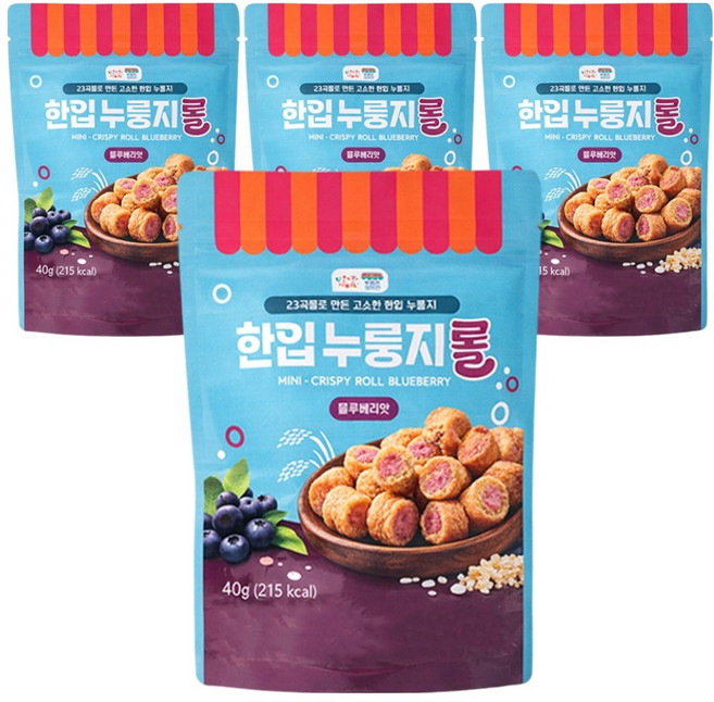 水果磨坊 一口鍋巴捲 藍莓口味, 40g, 4個