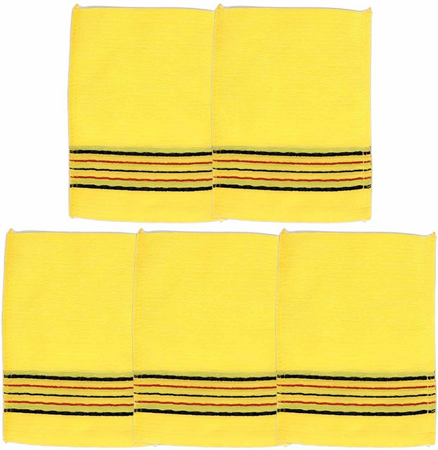 샤바스 때밀이 타월 고급, 노랑, 1개입, 5개