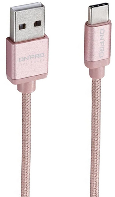 ONPRO 1.2M 3A 傳輸快充線 USB-A - USB-C UC-TCM12M 14.4g, 玫瑰金, 1條