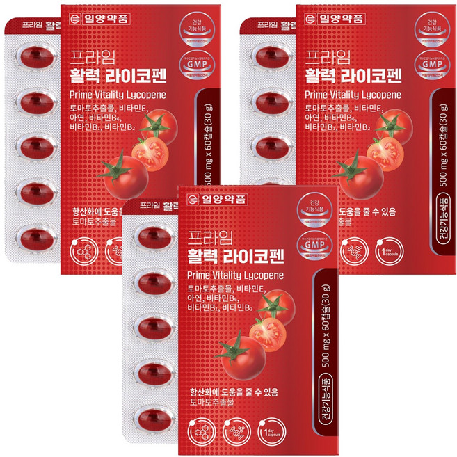 일양약품 프라임 활력 라이코펜 30g, 3개, 60정