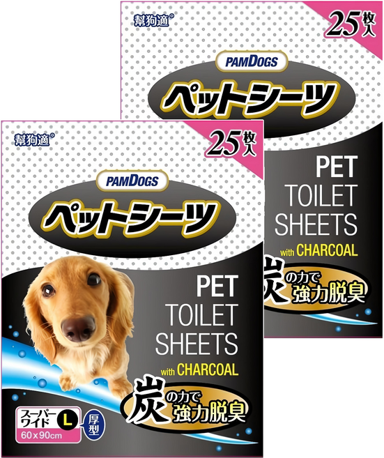 PAMDOGS 幫狗適 寵物竹炭尿布 厚型, 2包, 25片