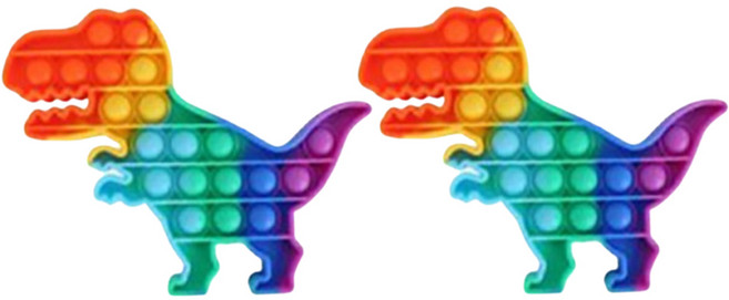 루아르모 푸쉬팝 팝잇 레인보우 버블 뽁뽁이 장난감 피젯토이 보드게임 촉감발달 완구 2p, 공룡, 1세트