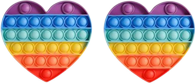루아르모 푸쉬팝 팝잇 레인보우 버블 뽁뽁이 장난감 피젯토이 보드게임 촉감발달 완구 2p, 하트, 1세트