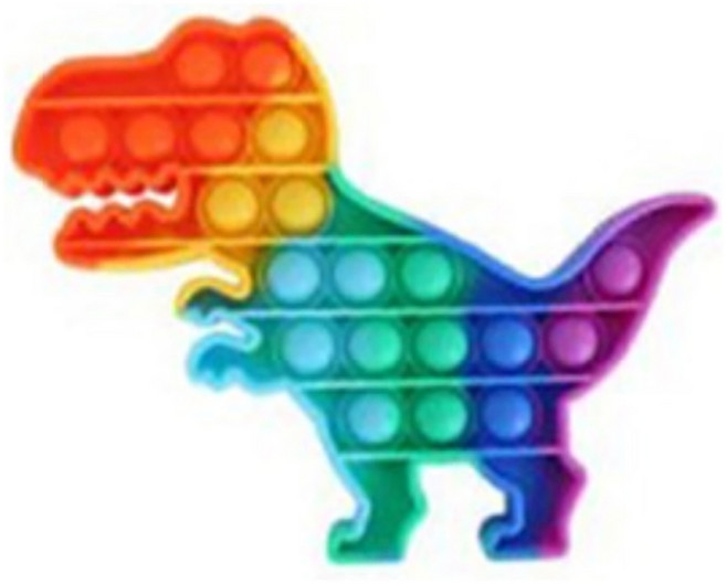 루아르모 푸쉬팝 팝잇 레인보우 버블 뽁뽁이 장난감 피젯토이 보드게임 촉감발달 완구, 공룡, 1개