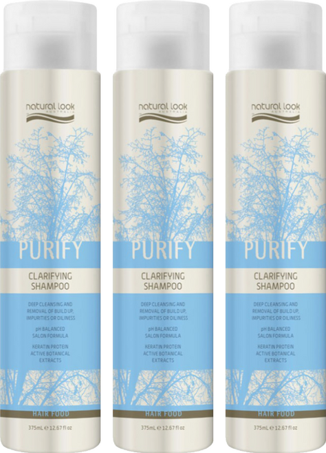 natural look HAIRFOOD 滌淨清晰洗髮精, 375ml, 3瓶