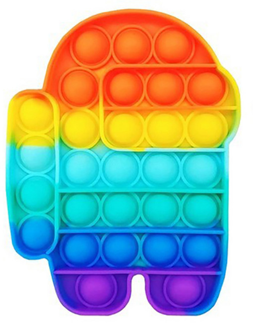 루아르모 푸쉬팝 팝잇 레인보우 버블 뽁뽁이 장난감 피젯토이 보드게임 촉감발달 완구, 어몽어스, 1개