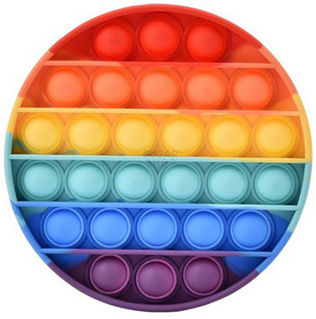 루아르모 푸쉬팝 팝잇 레인보우 버블 뽁뽁이 장난감 피젯토이 보드게임 촉감발달 완구, 원형, 1개