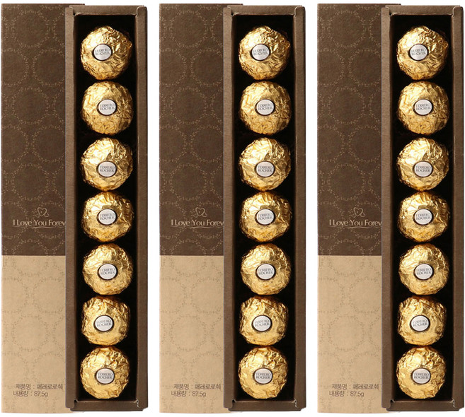 FERRERO ROCHER 金莎 金莎巧克力長條禮盒, 87.5g, 3盒