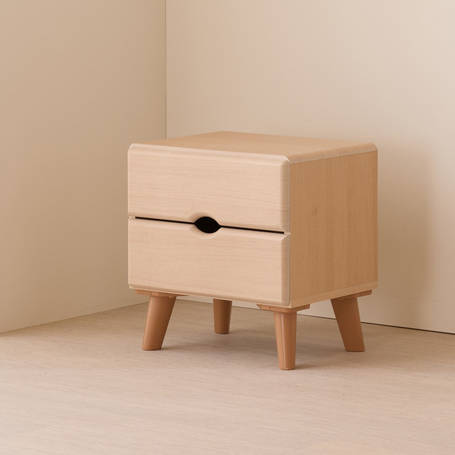 JD FURNITURE 2層抽屜收納邊桌, 楓木