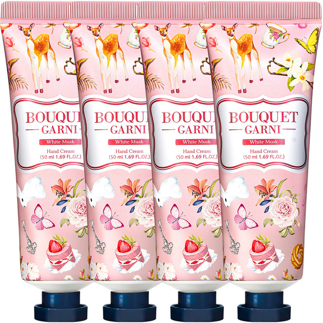 부케가르니 핸드크림 화이트머스크, 50ml, 4개