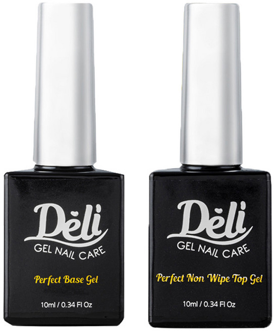 델리뷰티 퍼펙트 논와이프 탑 + 롱래스팅 베이스 젤 세트, 혼합 색상, 1개