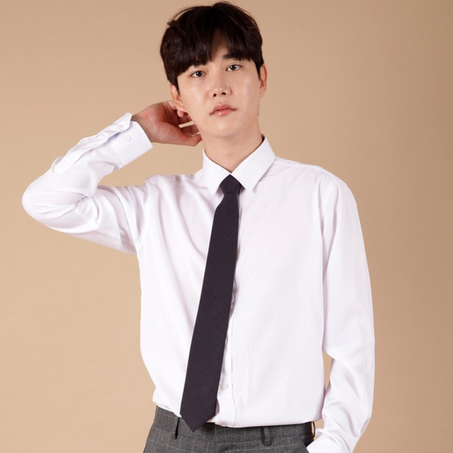 엘엑스티 남성용 구김없는 스판 반슬림 와이셔츠